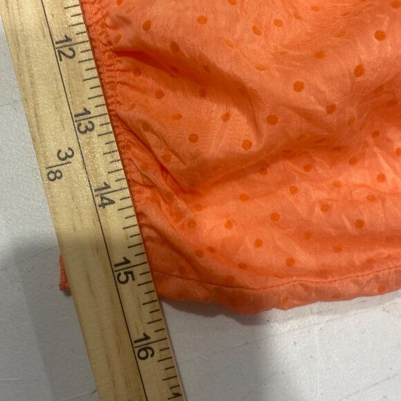 Joe Fresh Cotton Silk Top M Orange Polka Dot 3/4 Sleeve Off-Shoulder - Picture 10 of 13